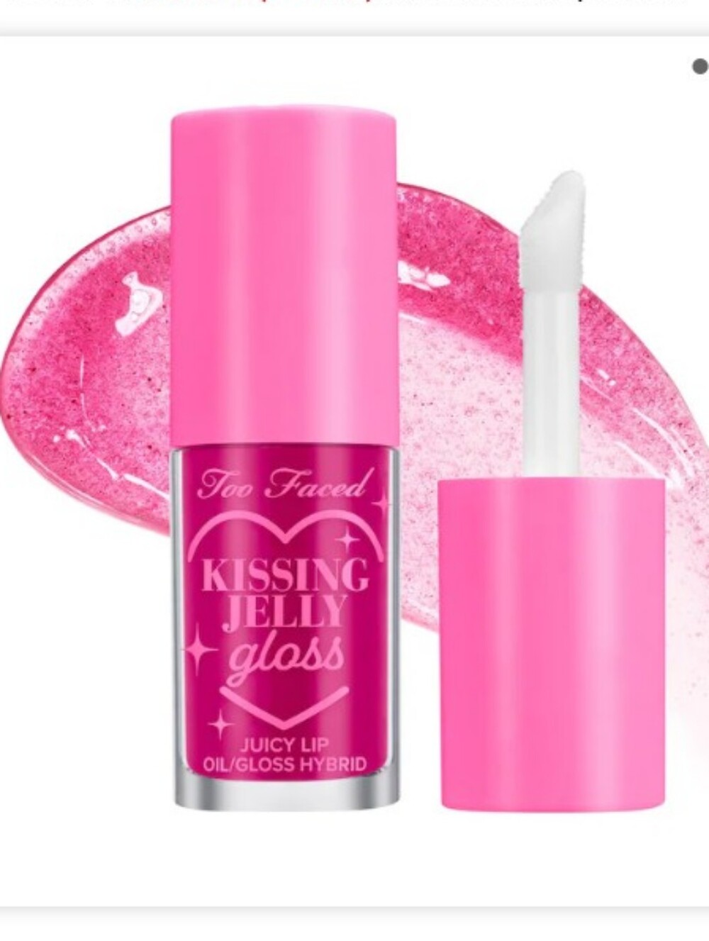 TOO FACED Kissing Jelly Non-Sticky Lip Oil/Gloss Hybrid | Raspberry (NWT)